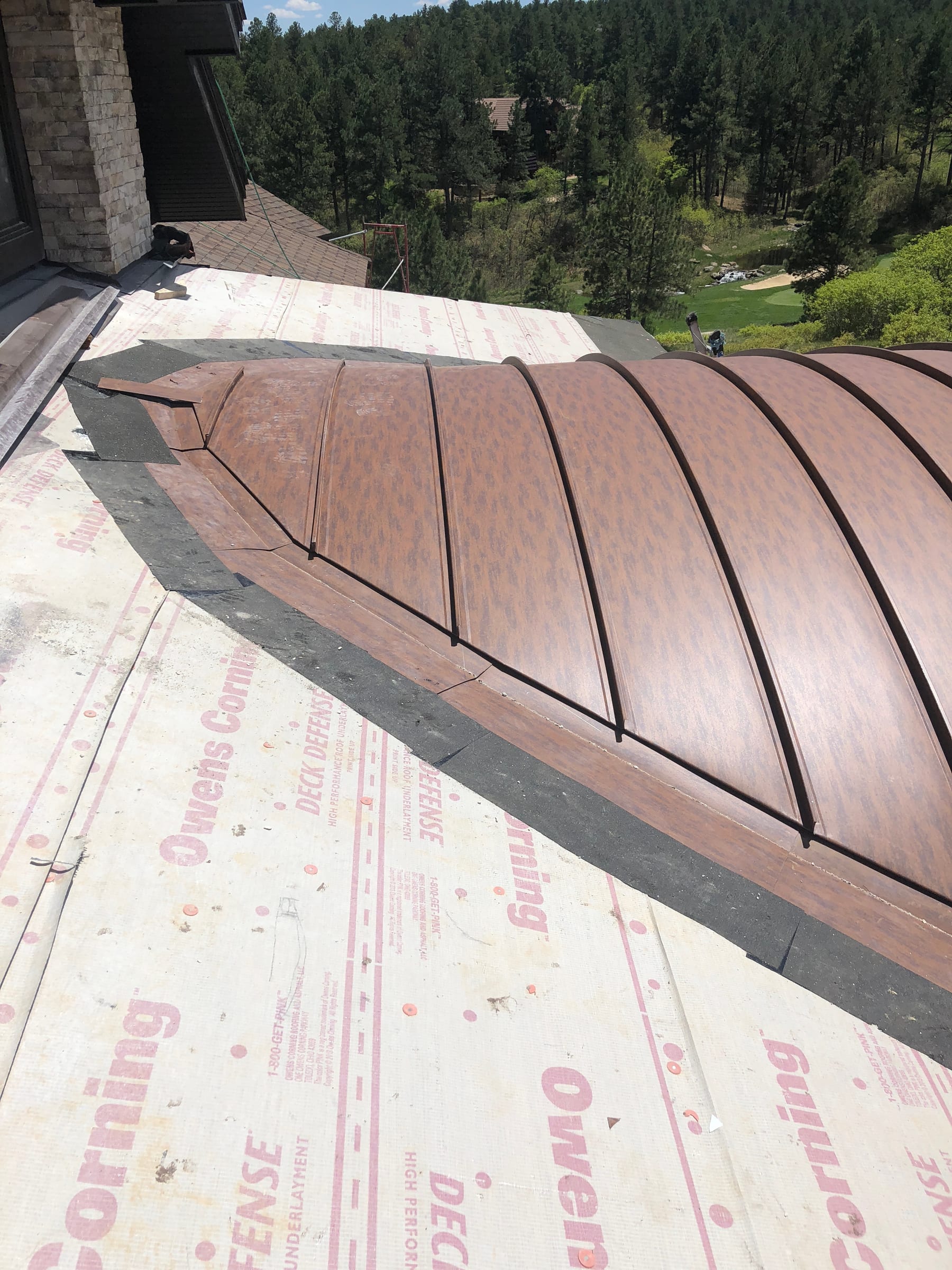 Standing seam metal roof installation